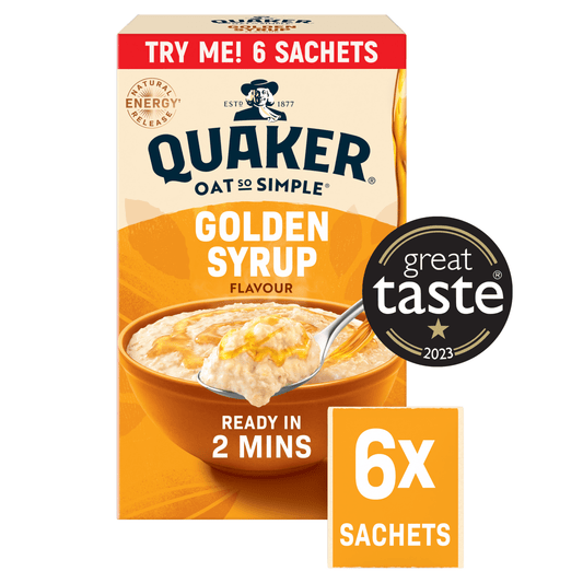 Quaker Oat So Simple Golden Syrup Porridge Sachets 6 x 36g - UK Food & Drink - 5000108031789