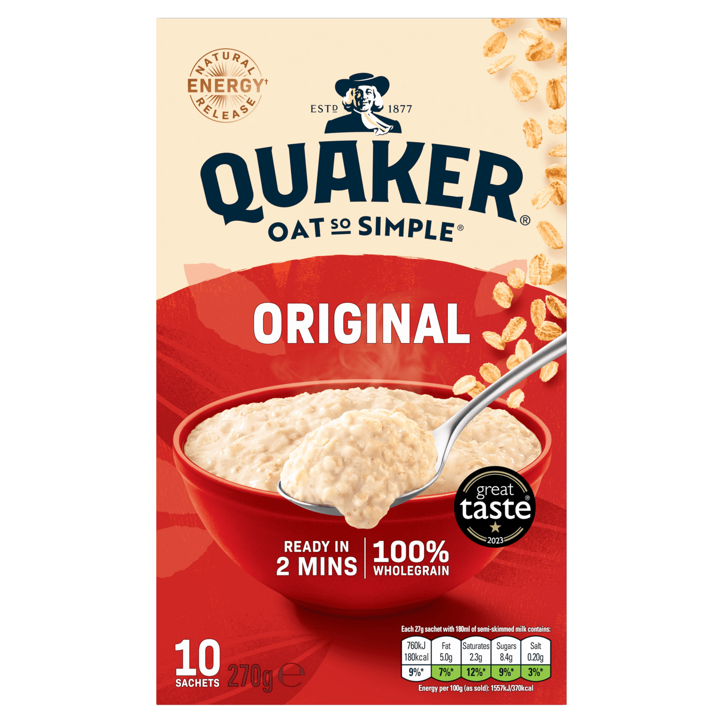 Quaker Oat So Simple Original Porridge Sachets 10x27g - UK Food & Drink - 5000108280941