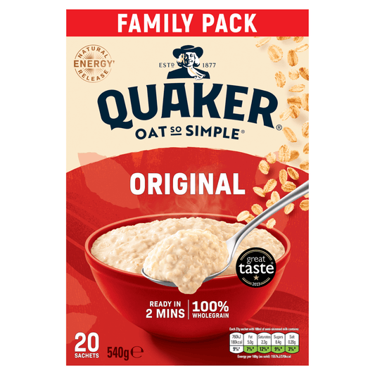 Quaker Oat So Simple Original Porridge Sachets 20 x 27g - UK Food & Drink - 5000108675495
