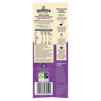 Quaker Oat So Simple Sultanas & Raisins Porridge Sachets 10x38.5g - UK Food & Drink - 5000108030591