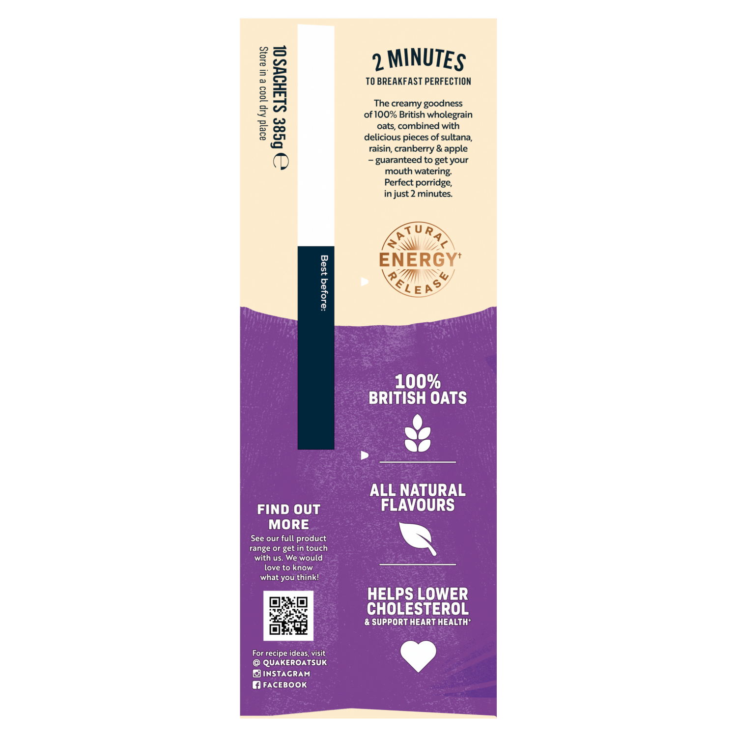 Quaker Oat So Simple Sultanas & Raisins Porridge Sachets 10x38.5g - UK Food & Drink - 5000108030591