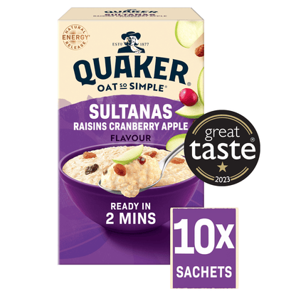 Quaker Oat So Simple Sultanas & Raisins Porridge Sachets 10x38.5g - UK Food & Drink - 5000108030591