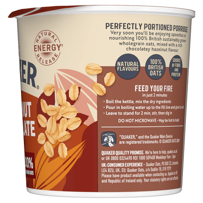 Quaker Oats Hazelnut Chocolate Porridge Pot 58g - UK Food & Drink - 5000108033837