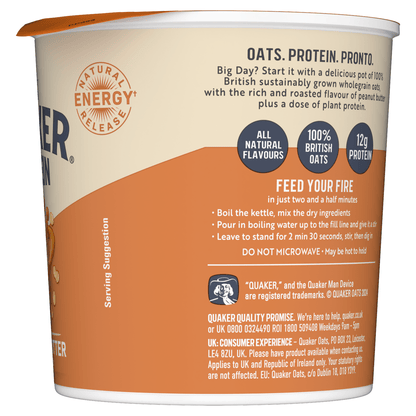 Quaker Oats High Protein Peanut Butter Porridge Pot 59g - UK Food & Drink - 5000108033677
