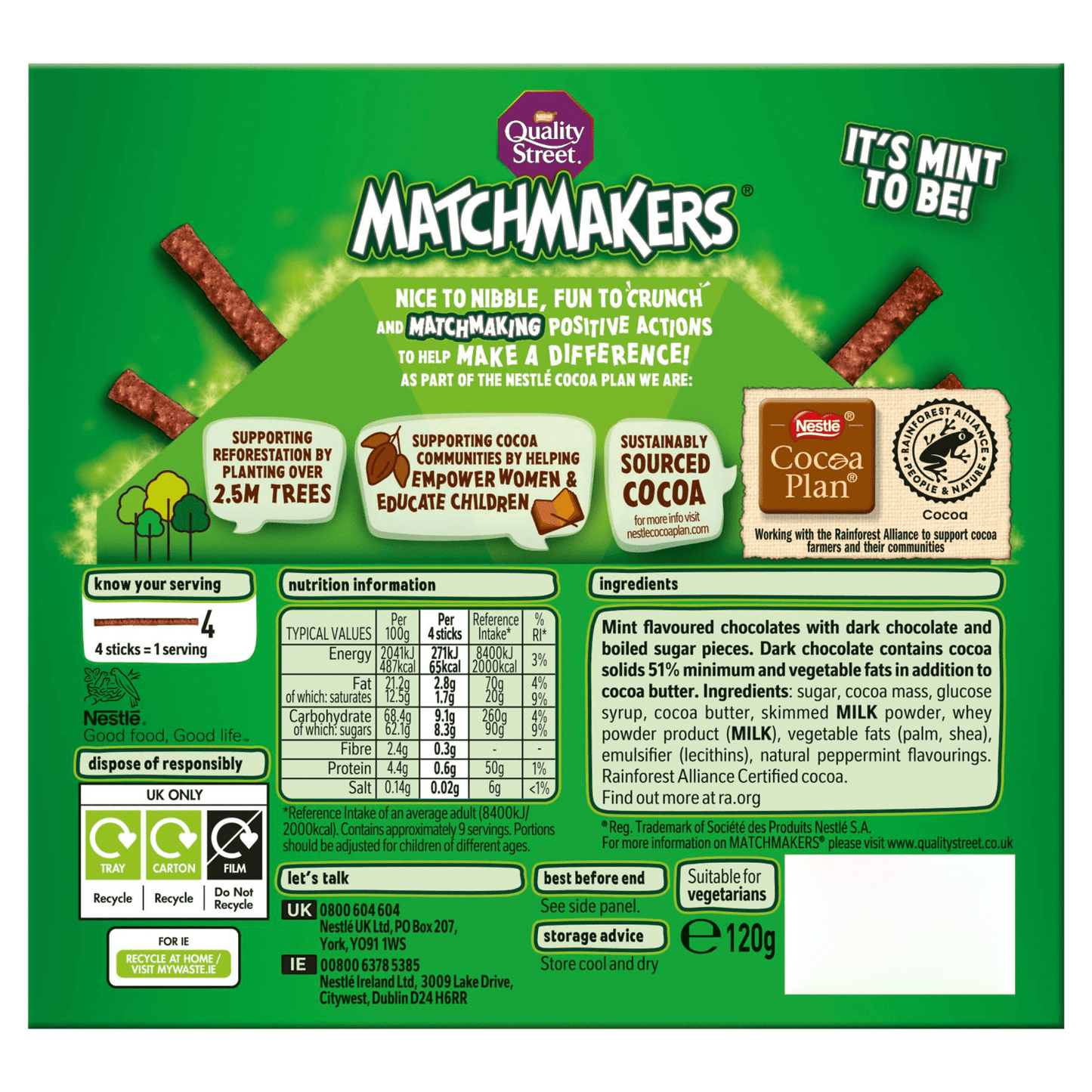 Quality Street Matchmakers Cool Mint 120g - UK Food & Drink - 7613036193047