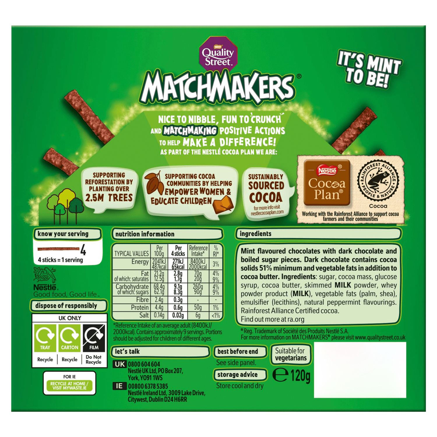 Quality Street Matchmakers Cool Mint 120g - UK Food & Drink - 7613036193047