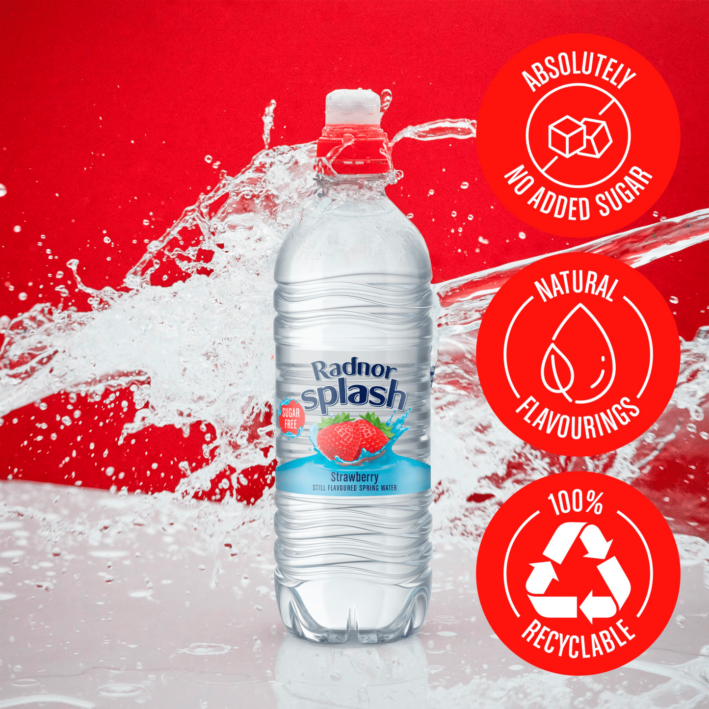 Radnor Splash Strawberry Still Flavoured Spring Water 6 x 500ml - UK Food & Drink - 5026109006557