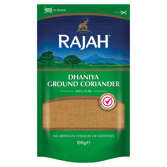 Rajah Dhaniya Ground Coriander 100g - UK Food & Drink - 5015821145088