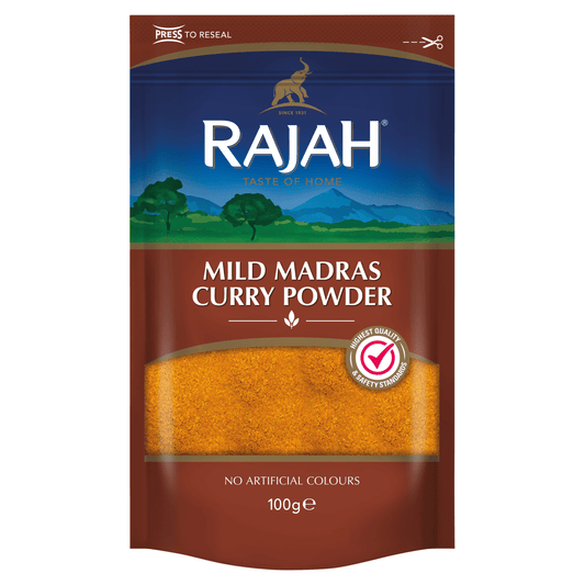 Rajah Mild Madras Curry Powder 100g - UK Food & Drink - 5015821145026