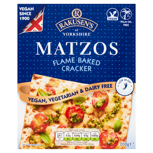 Rakusen's of Yorkshire Matzos Flame Baked Cracker 200g - UK Food & Drink - 5010112006161