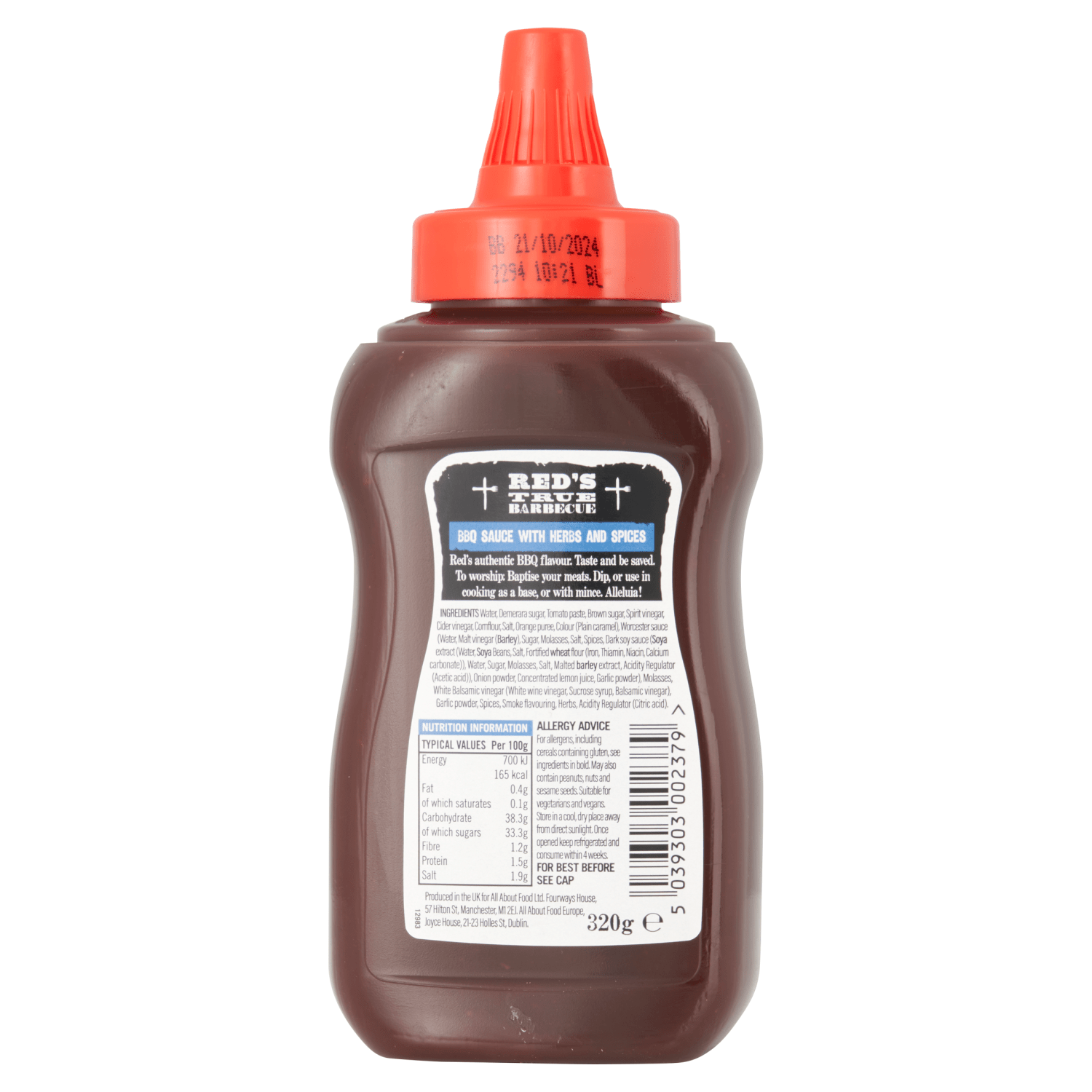 Red's Unholy Barbecue Sauce 320g - UK Food & Drink - 5039303002379