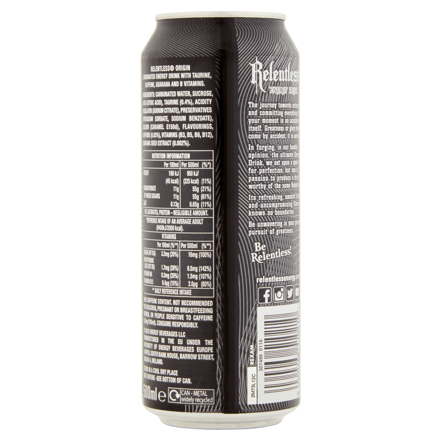 Relentless Energy Drink Original 500ml - UK Food & Drink - 5060466510210