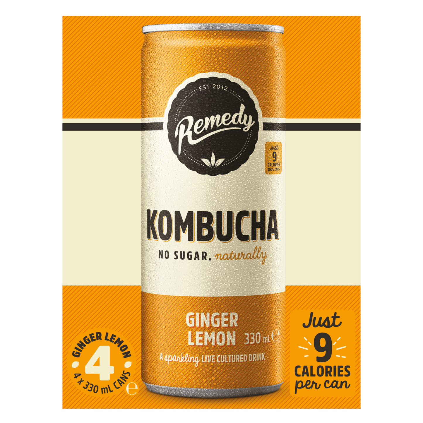 Remedy Kombucha Ginger Lemon 4 x 330 ml - UK Food & Drink - 9350271002045
