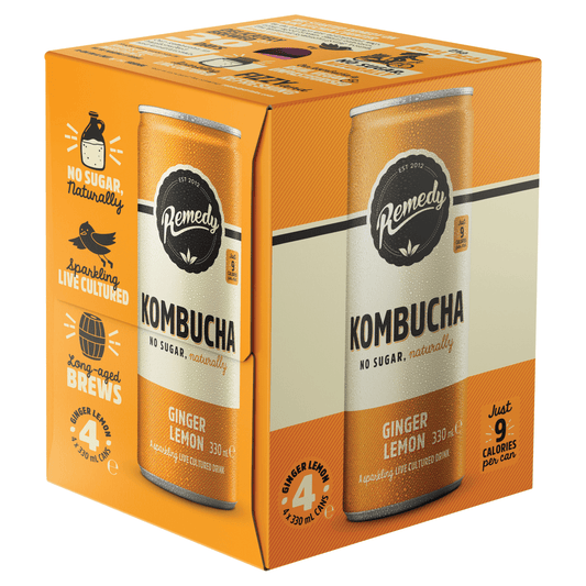 Remedy Kombucha Ginger Lemon 4 x 330 ml - UK Food & Drink - 9350271002045