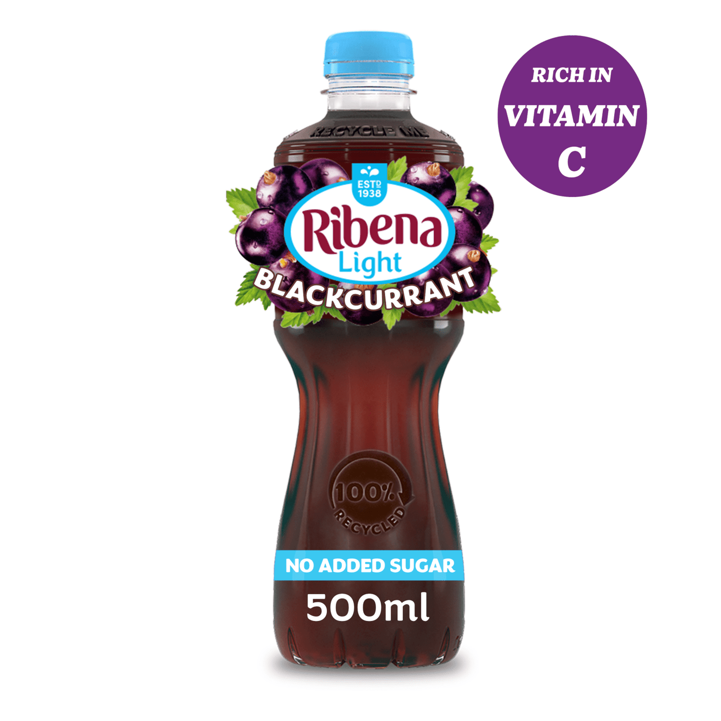 Ribena Blackcurrant Juice Drink No Added Sugar 500ml - UK Food & Drink - 5054267002340
