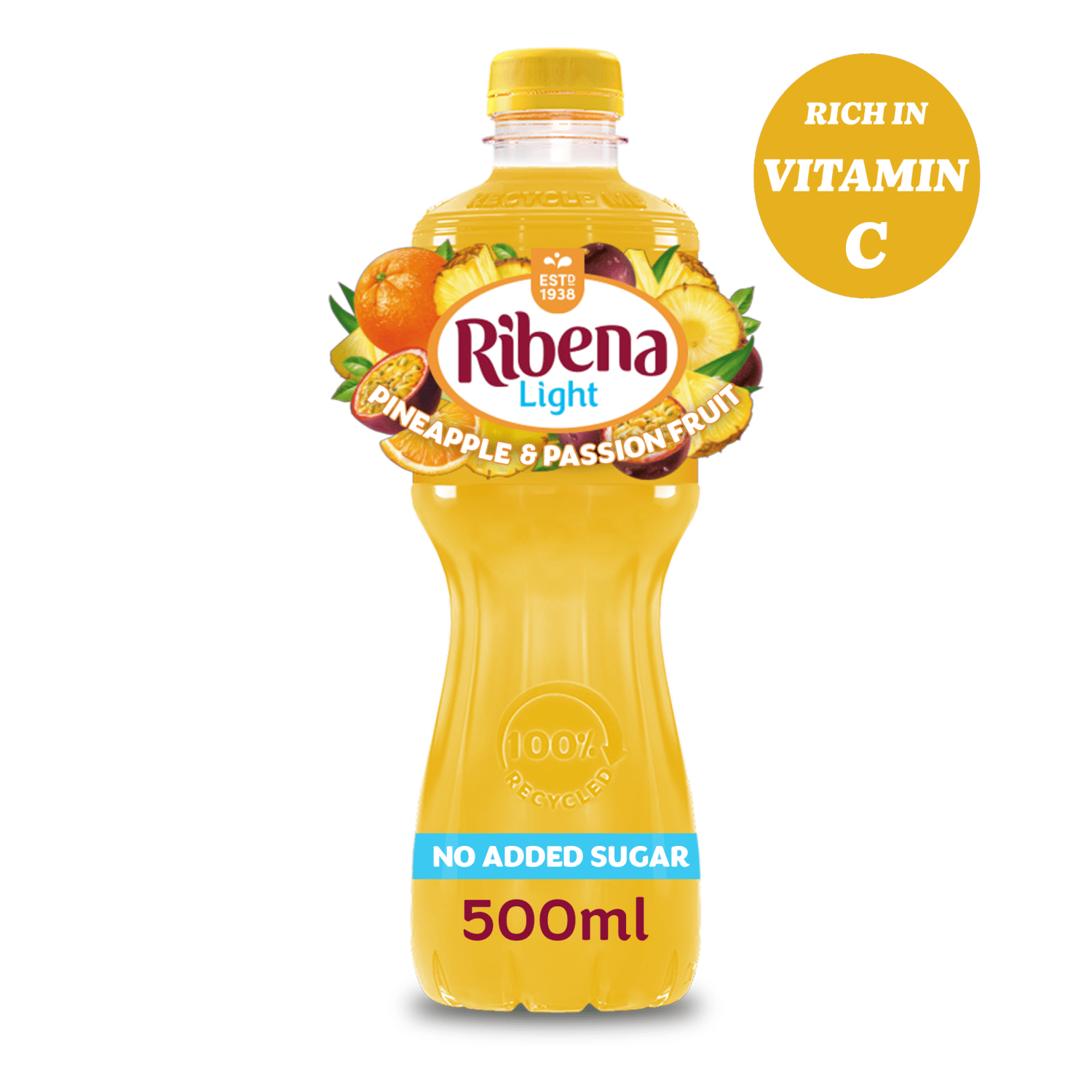 Ribena Pineapple and Passion Fruit Juice Drink No Added Sugar 500ml - UK Food & Drink - 5054267004375