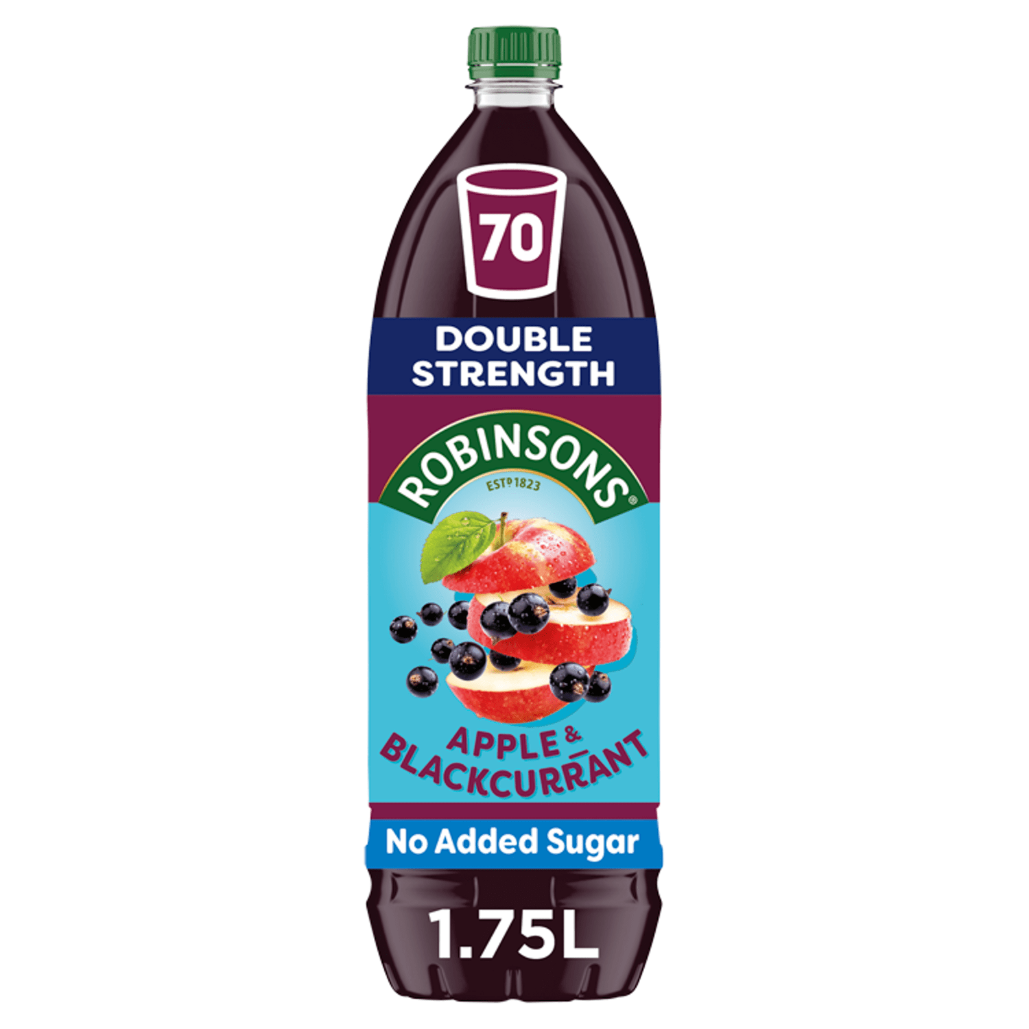 Robinsons Double Strength Apple & Blackcurrant No Added Sugar Fruit Squash 1.75L - UK Food & Drink - 5010102115491