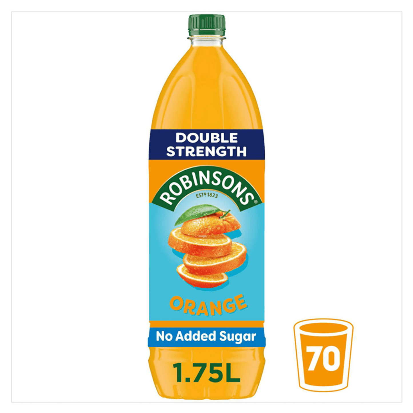 Robinsons Double Strength Orange No Added Sugar Fruit Squash 1.75 L - UK Food & Drink - 5010102114135