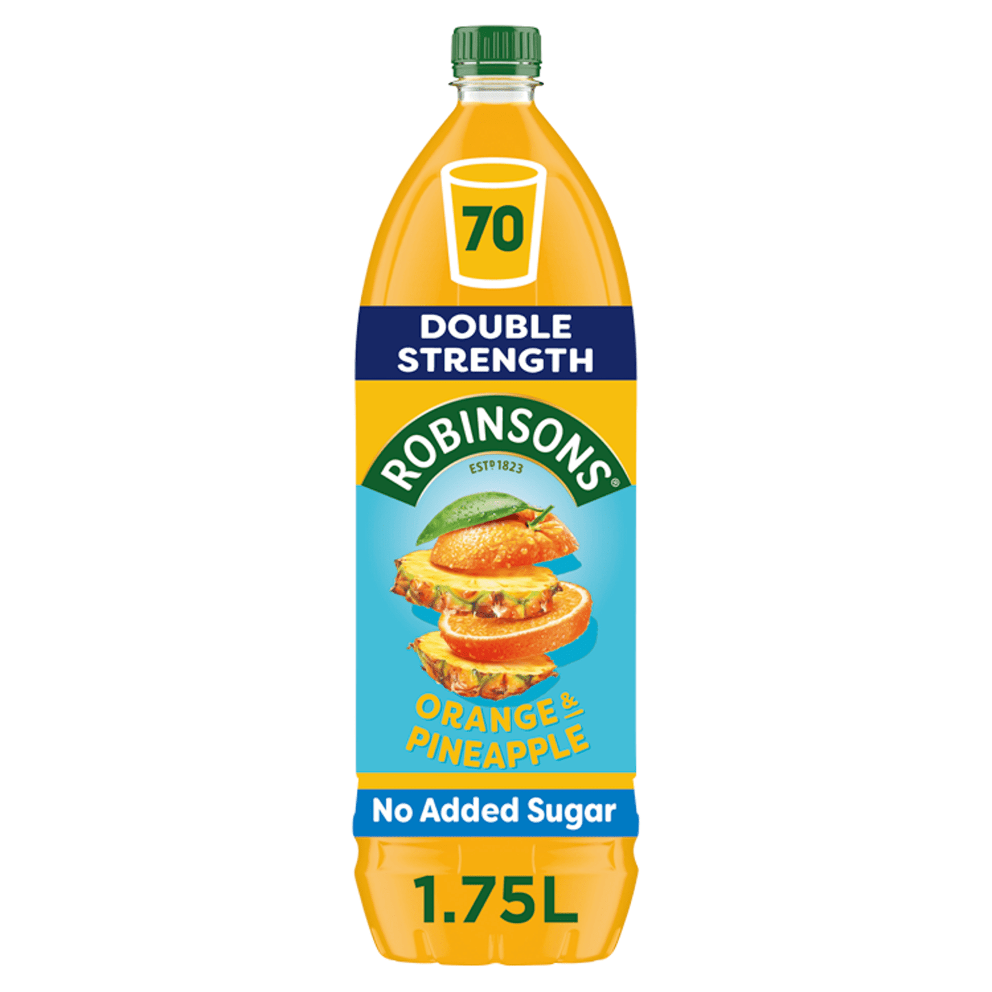 Robinsons Double Strength Orange & Pineapple No Added Sugar Fruit Squash 1.75 L - UK Food & Drink - 5010102115545