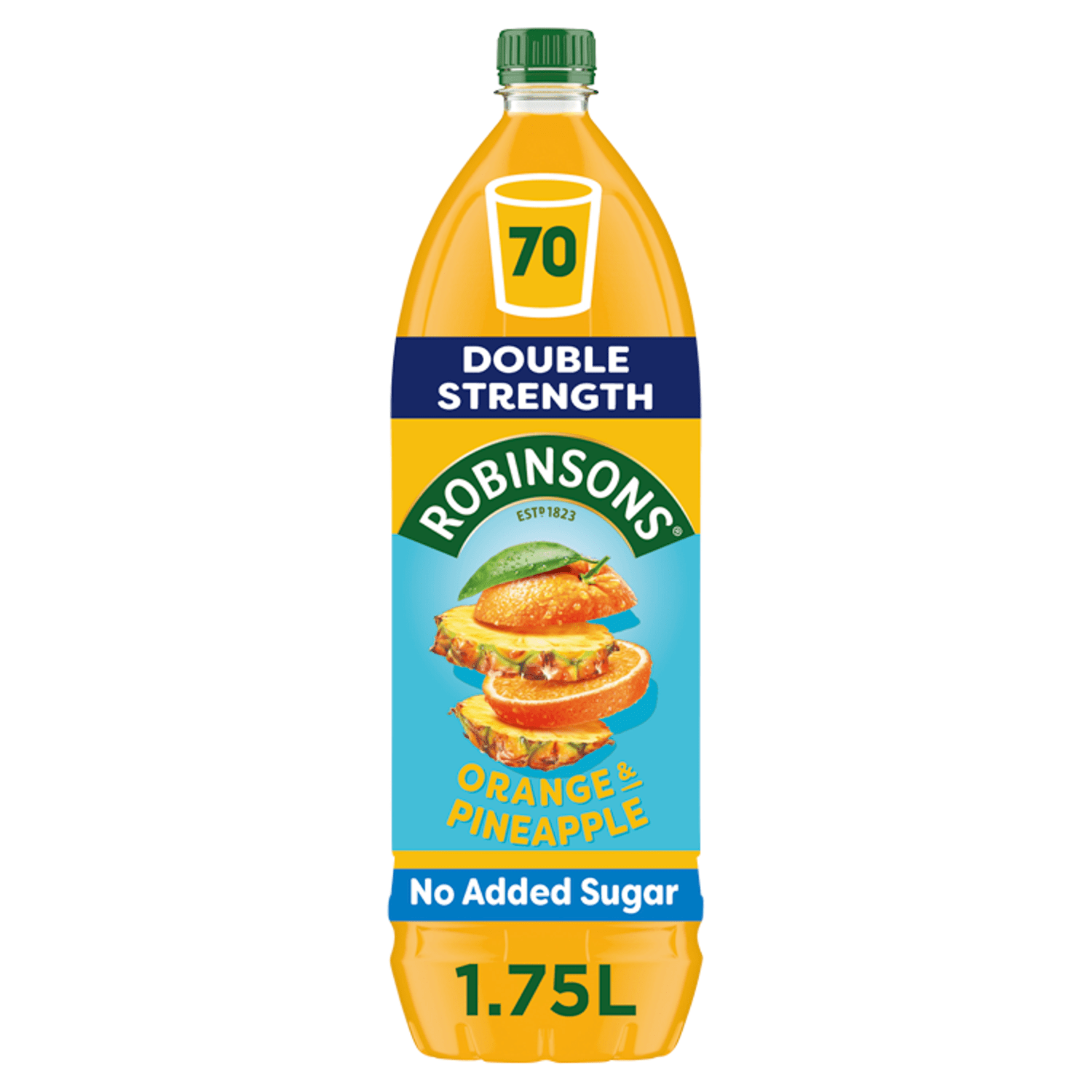 Robinsons Double Strength Orange & Pineapple No Added Sugar Fruit Squash 1.75 L - UK Food & Drink - 5010102115545