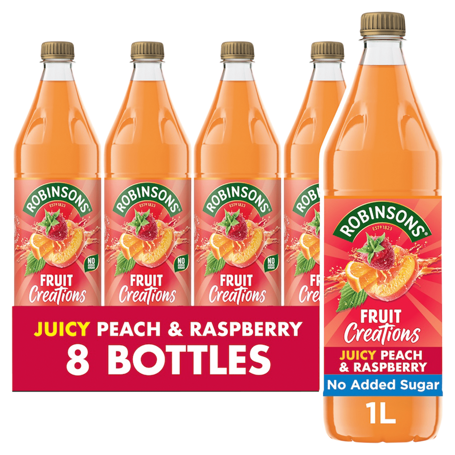 Robinsons Fruit Creations Peach & Raspberry 1L - UK Food & Drink - 5010102240421