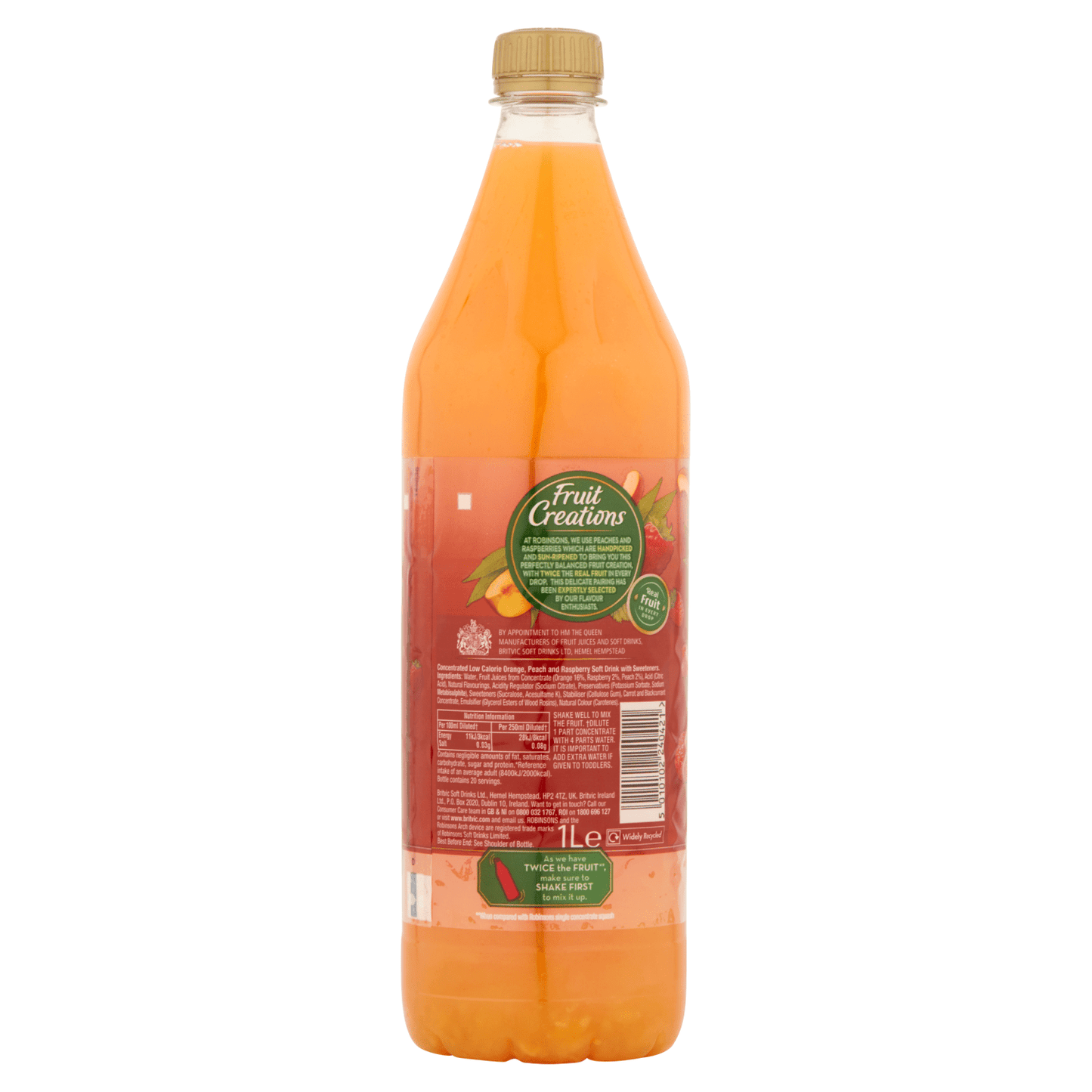 Robinsons Fruit Creations Peach & Raspberry 1L - UK Food & Drink - 5010102240421