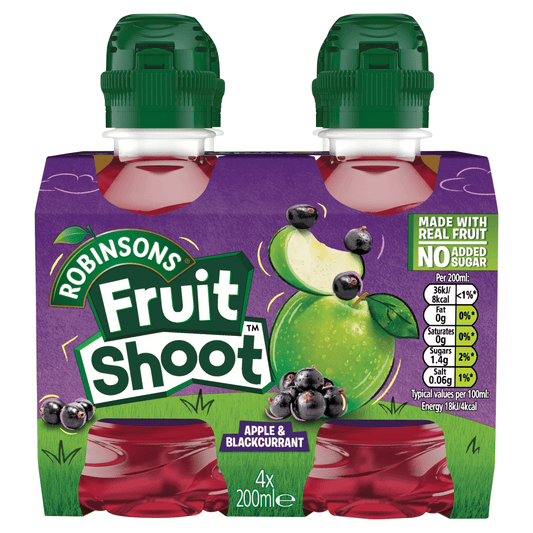 Robinsons Fruit Shoot Apple & Blackcurrant Juice Drink 4 x 200ml - UK Food & Drink - 5010102105416