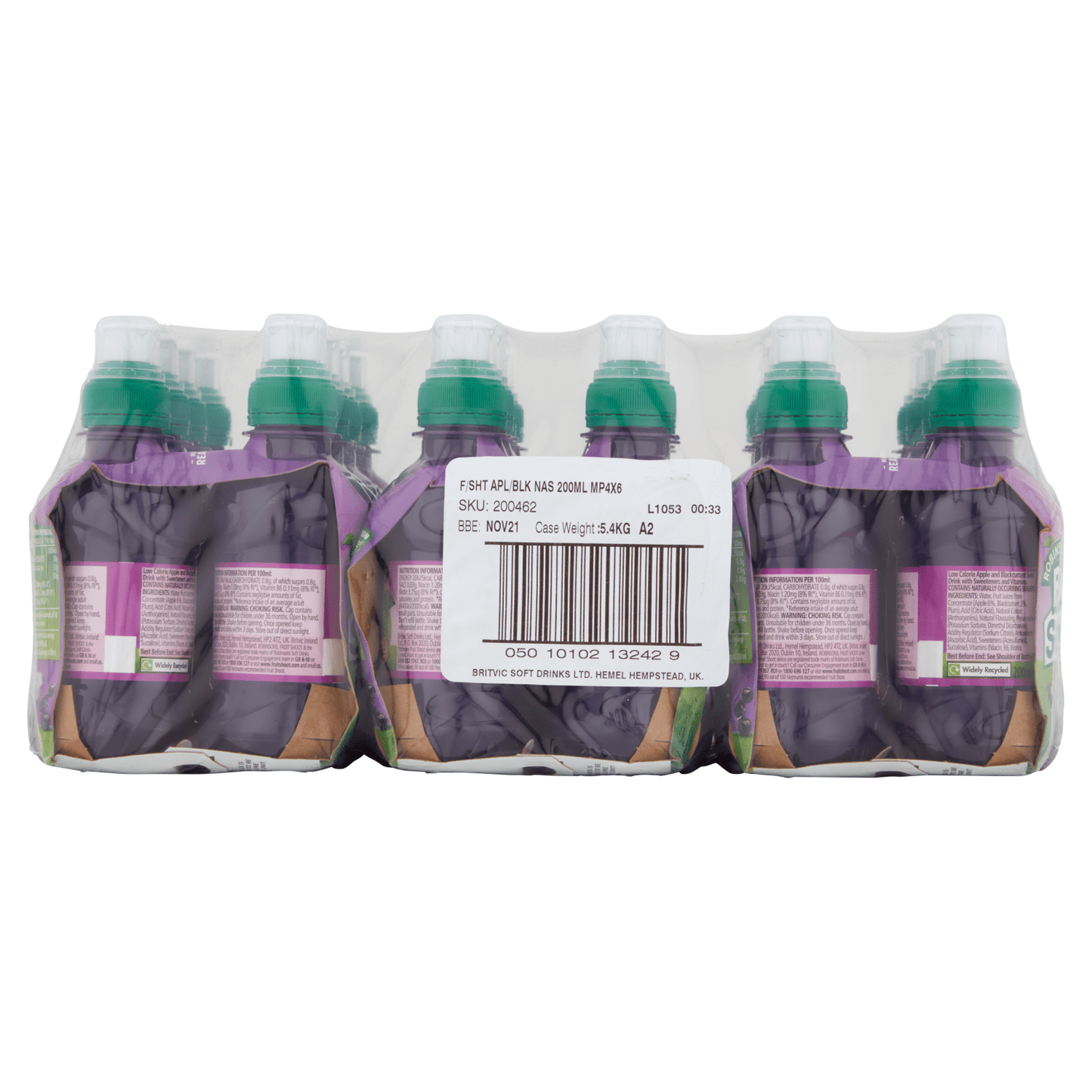 Robinsons Fruit Shoot Apple & Blackcurrant Juice Drink 4 x 200ml - UK Food & Drink - 5010102105416