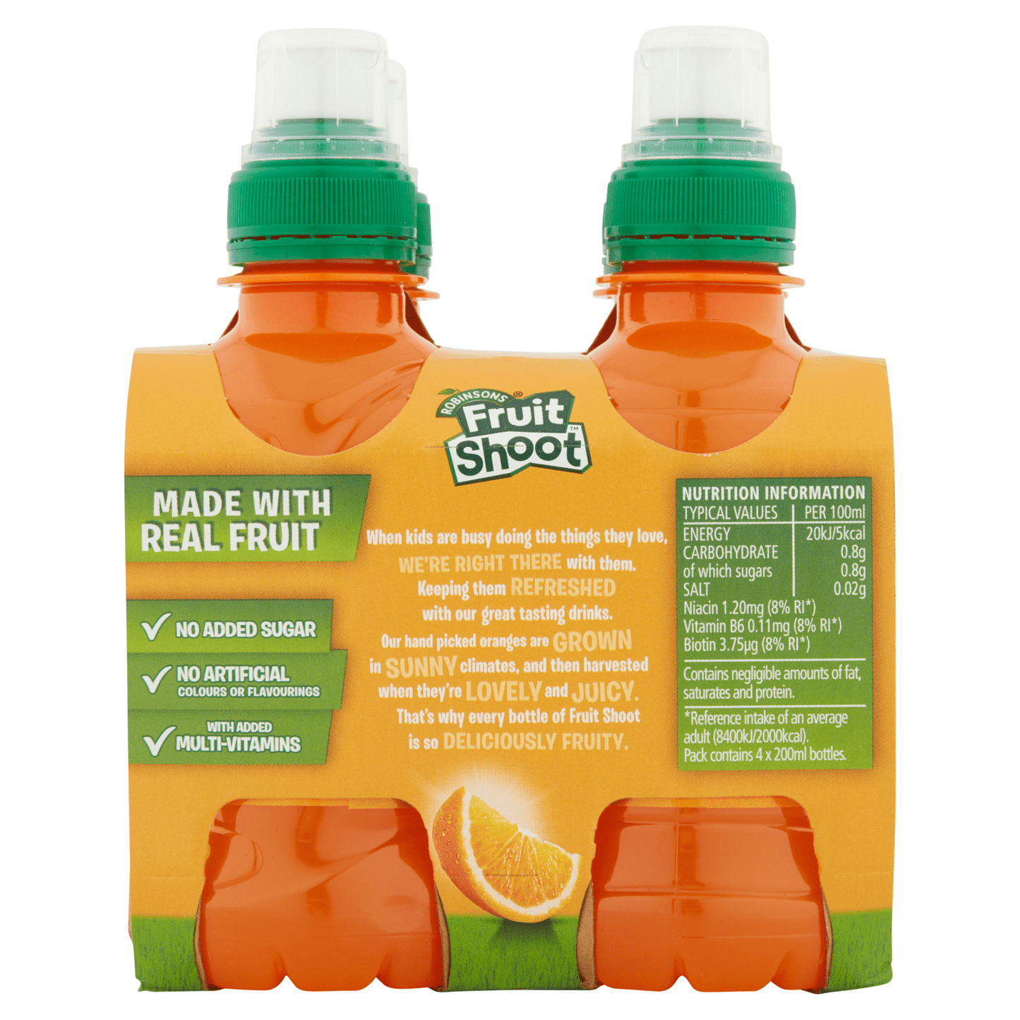 Robinsons Fruit Shoot Orange Juice Drink 4 x 200ml - UK Food & Drink - 5010102111929