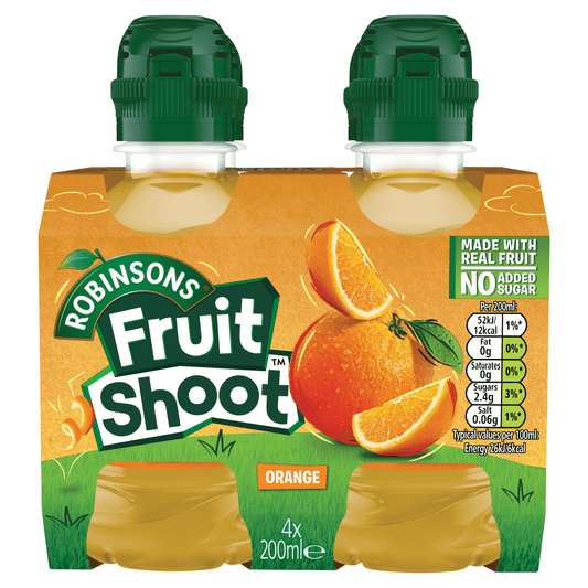 Robinsons Fruit Shoot Orange Juice Drink 4 x 200ml - UK Food & Drink - 5010102111929