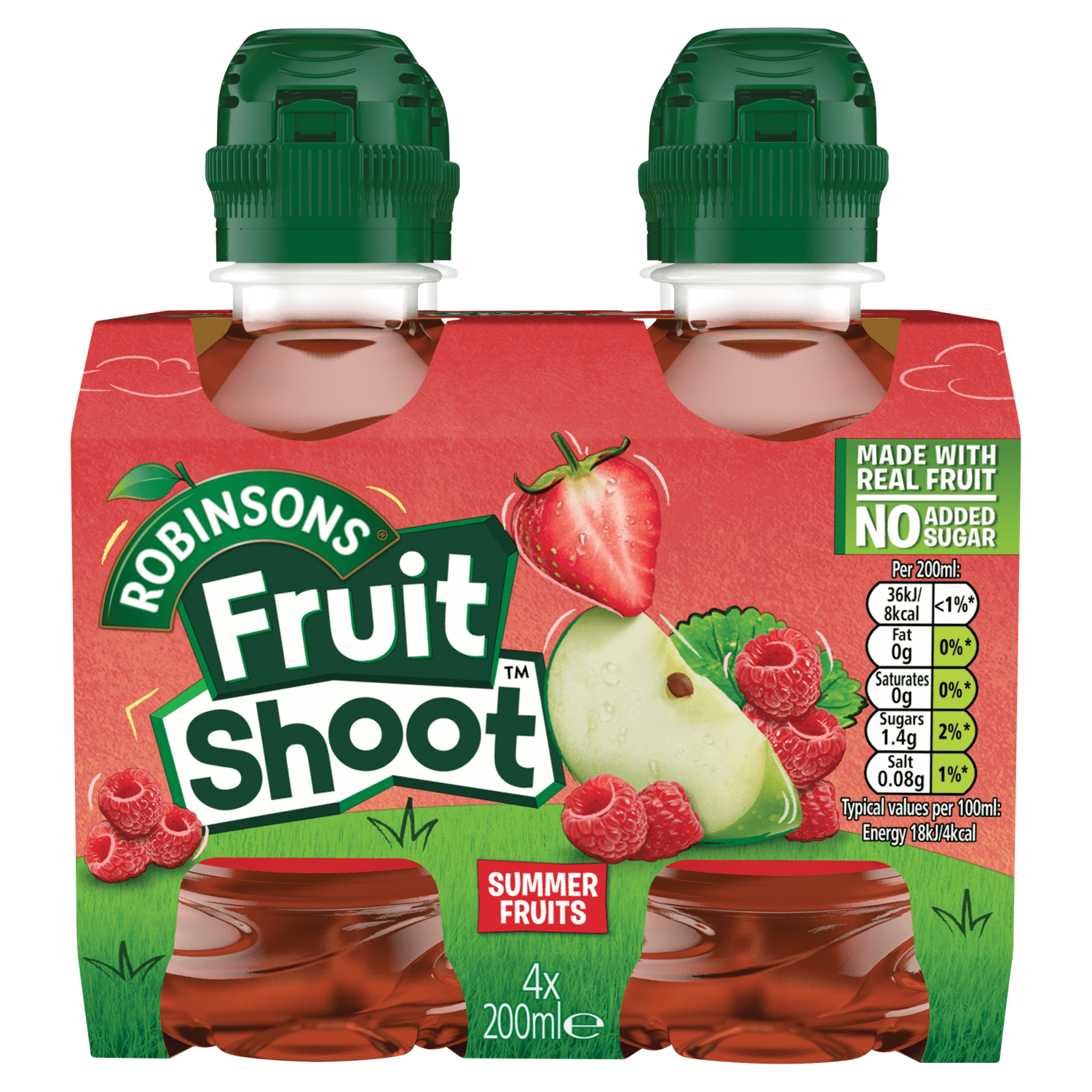 Robinsons Fruit Shoot Summer Fruits Juice Drink 4 x 200ml - UK Food & Drink - 5010102111936