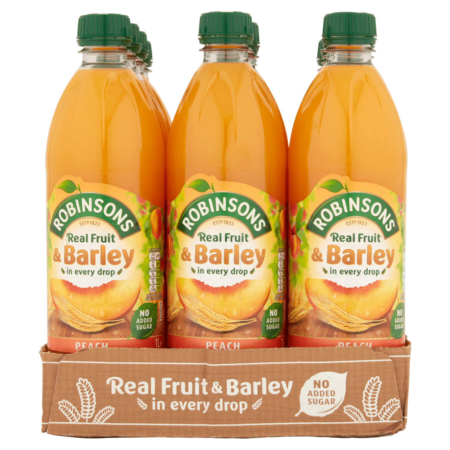 Robinsons Real Fruit & Barley Peach 1 Litre - UK Food & Drink - 5000147030699
