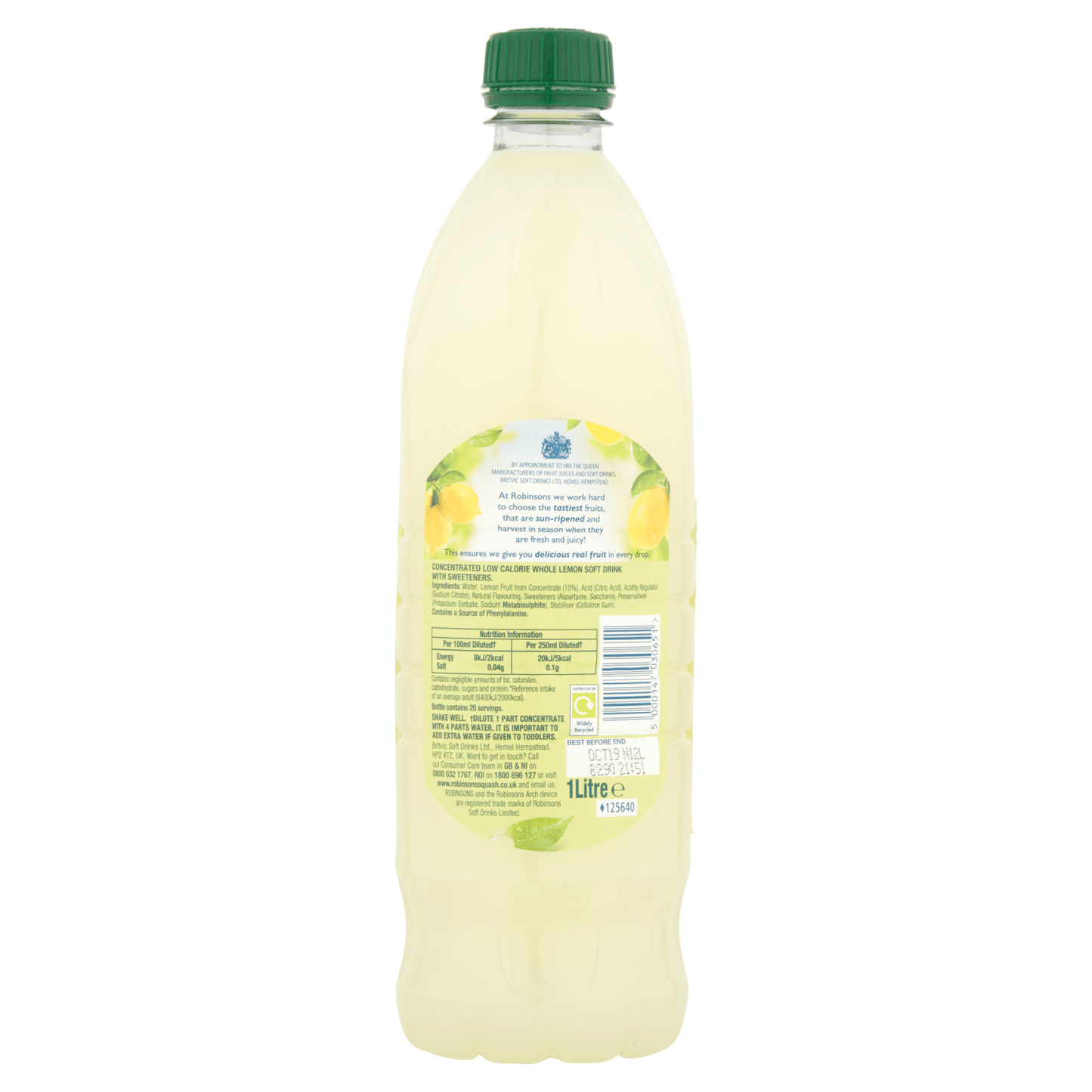 Robinsons Real Fruit Lemon 1 Litre - UK Food & Drink - 5000147030651