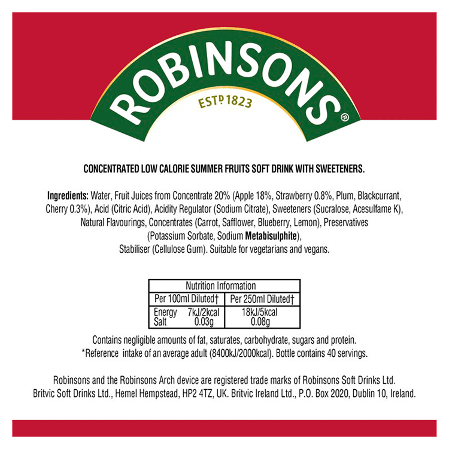 Robinsons Summer Fruits 750ml - UK Food & Drink - 5010102245167