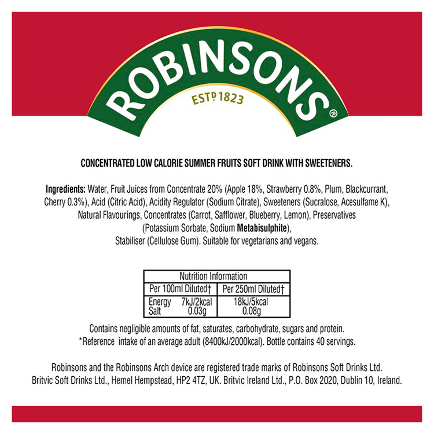 Robinsons Summer Fruits 750ml - UK Food & Drink - 5010102245167