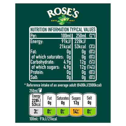 Rose's Lime Juice Cordial 1L - UK Food & Drink - 5000193140946