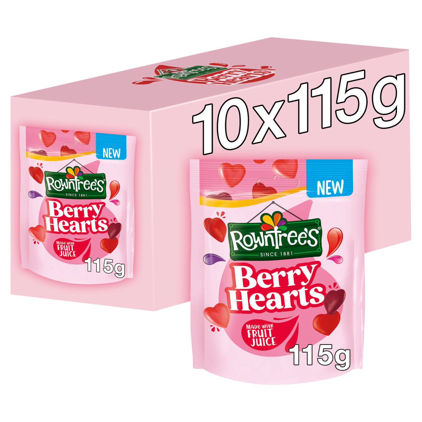 Rowntree's Berry Hearts 115g - UK Food & Drink - 8593893786059