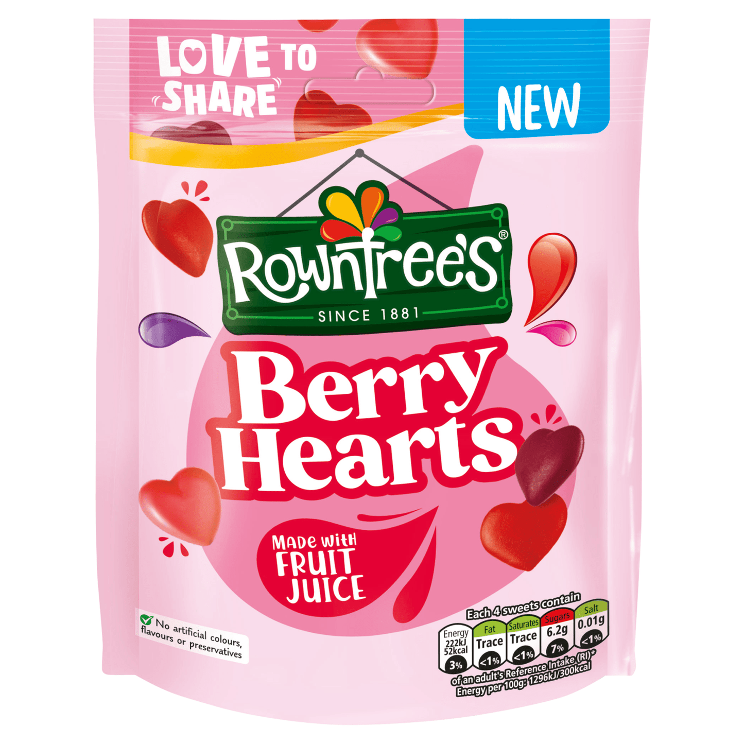 Rowntree's Berry Hearts 115g - UK Food & Drink - 8593893786059