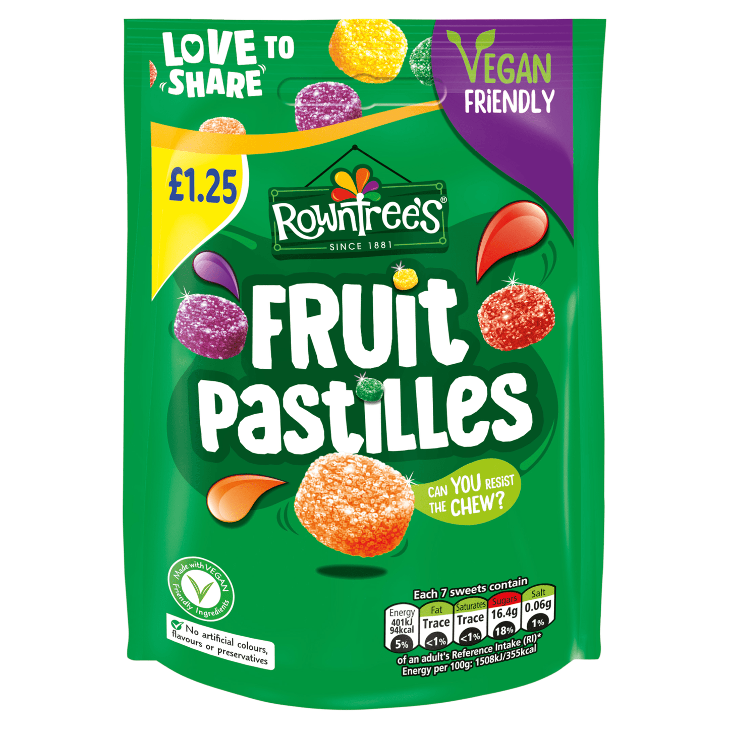 Rowntree's Fruit Pastilles 114g - UK Food & Drink - 8445290622624