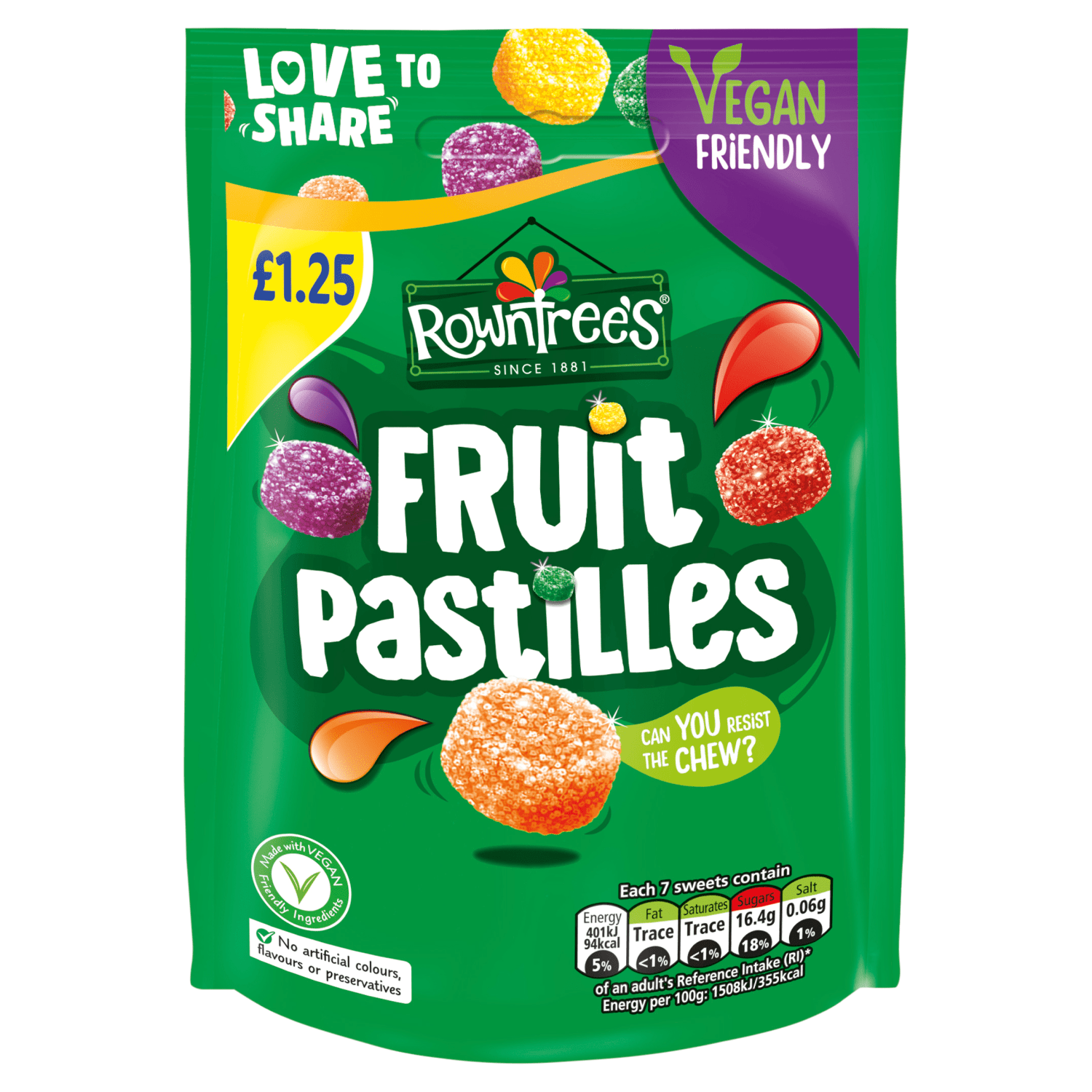 Rowntree's Fruit Pastilles 114g - UK Food & Drink - 8445290622624