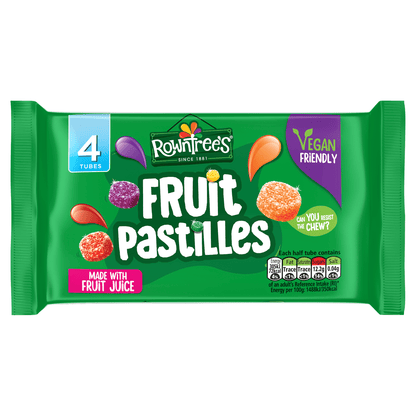 Rowntree's Fruit Pastilles Tubes 4 x 41g (164g) - UK Food & Drink - 8445291194823