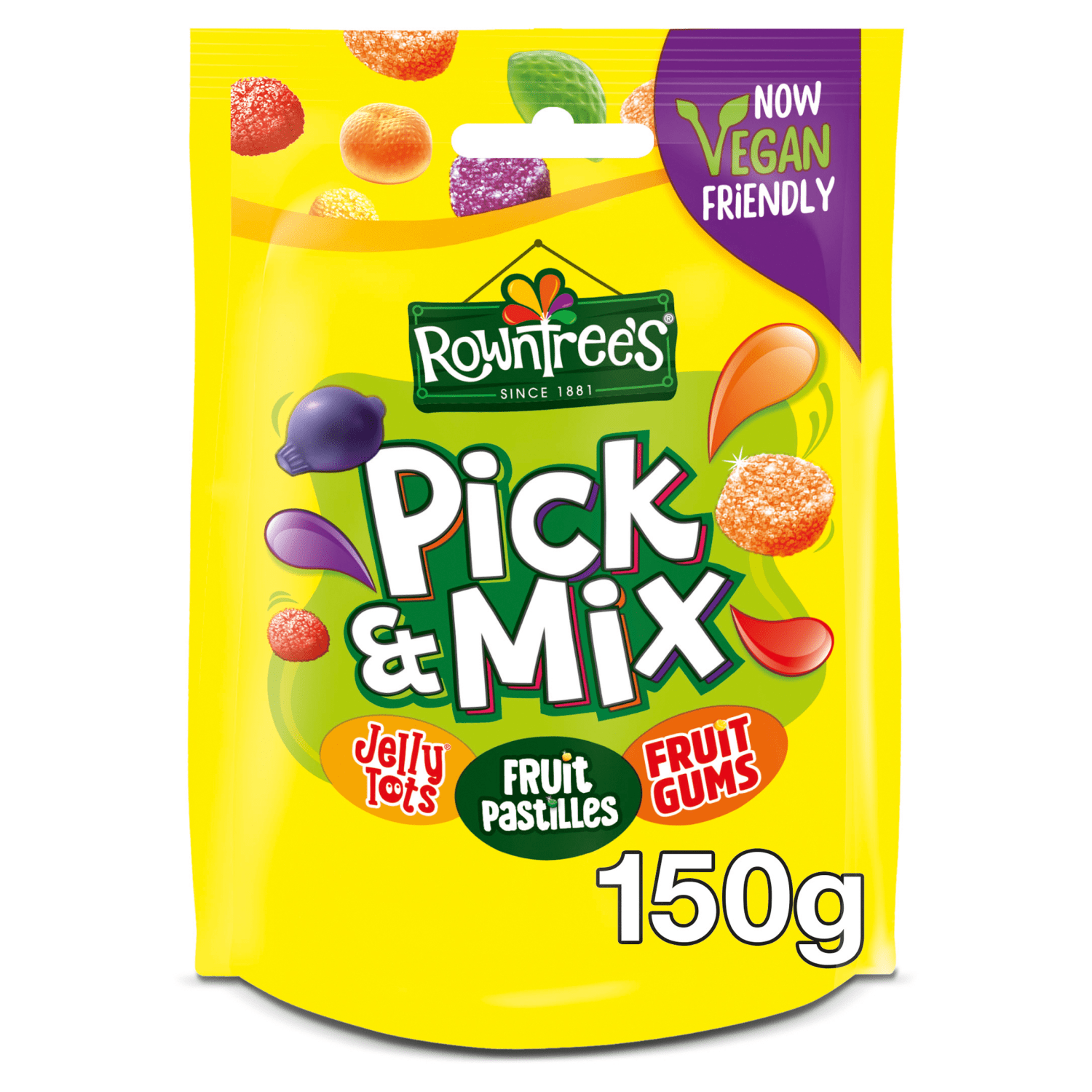 Rowntree's Pick & Mix Vegan Friendly Sweets Sharing Bag 150g - UK Food & Drink - 8445290094148