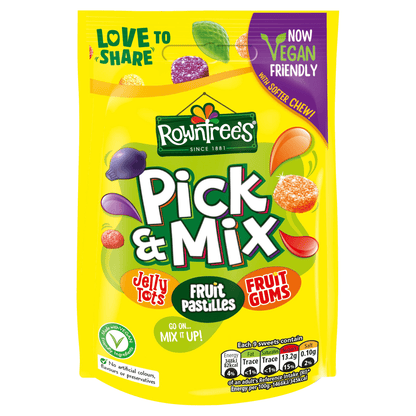 Rowntree's Pick & Mix Vegan Friendly Sweets Sharing Bag 150g - UK Food & Drink - 8445290094148