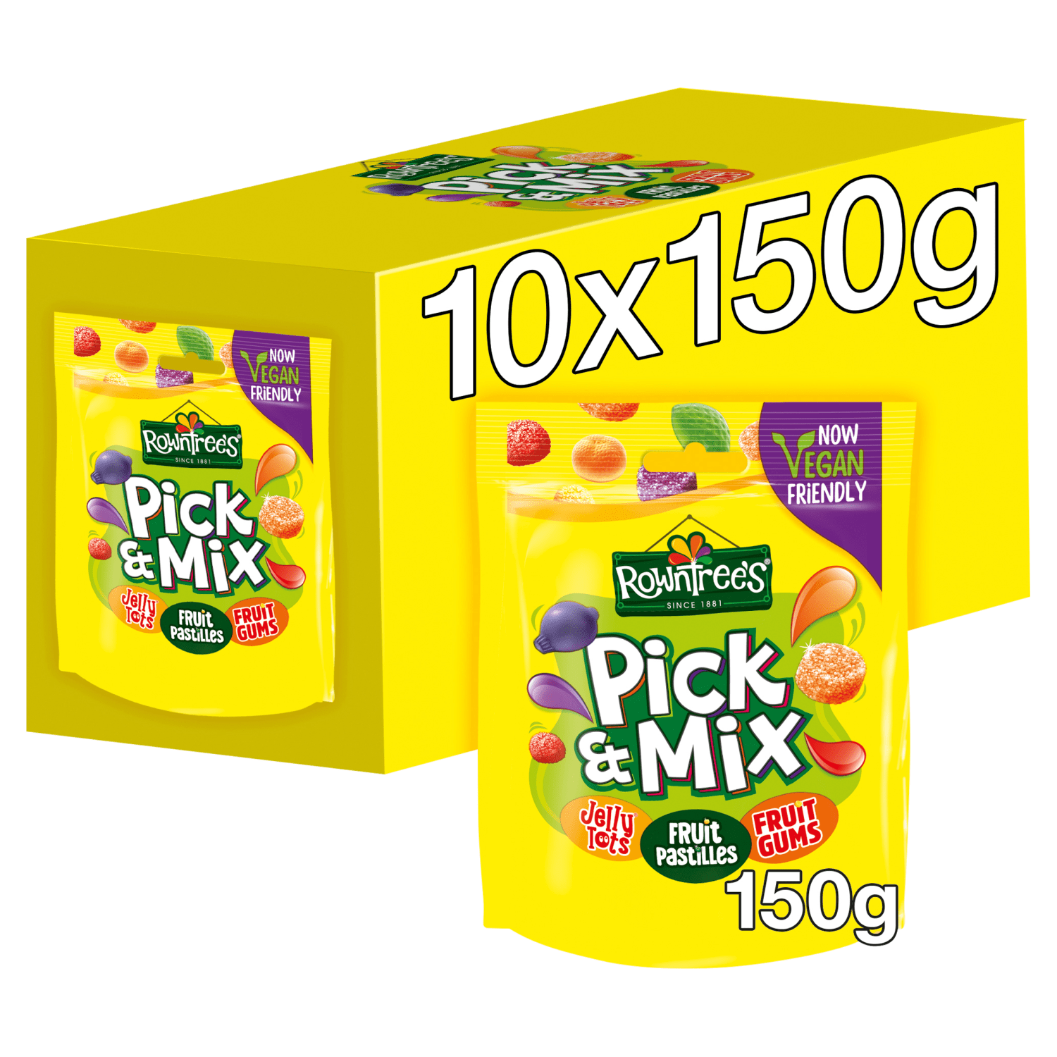 Rowntree's Pick & Mix Vegan Friendly Sweets Sharing Bag 150g - UK Food & Drink - 8445290094148