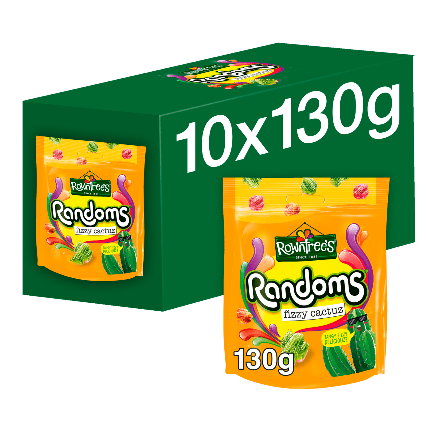 Rowntree's Randoms Fizzy Cactuz 130g - UK Food & Drink - 8593893789449