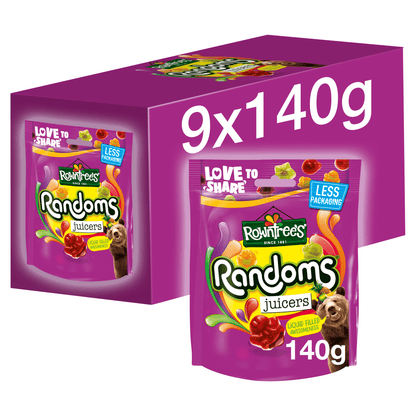 Rowntree's Randoms Juicers Sweets Sharing Bag 140g - UK Food & Drink - 8593893769816