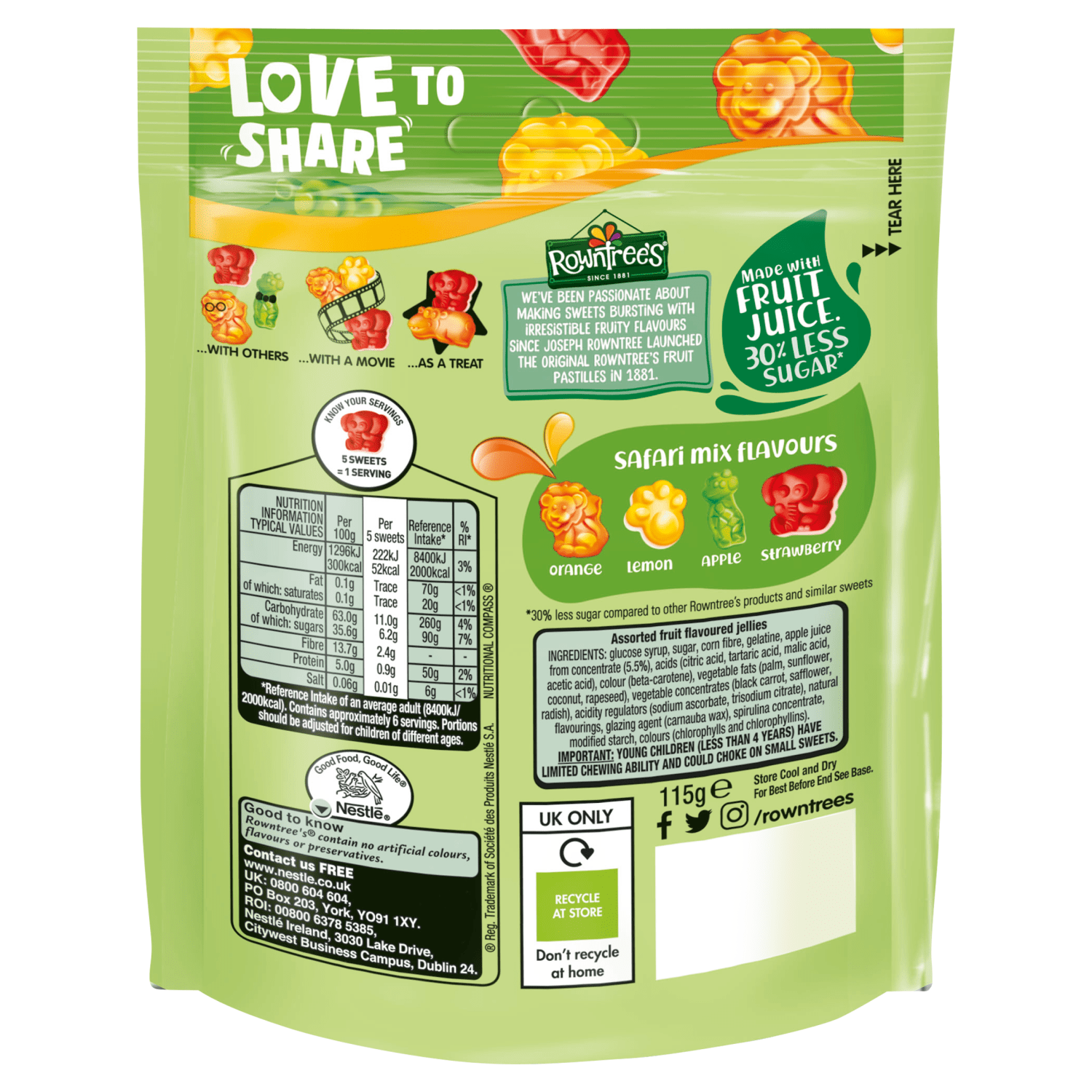 Rowntree's Safari Mix 115g - UK Food & Drink - 8593893786035