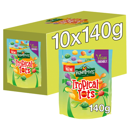 Rowntree's Tropical Tots Vegan Friendly Sweets Sharing Bag 140g - UK Food & Drink - 7613287933003