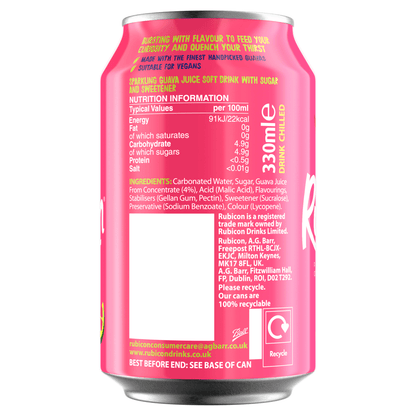 Rubicon Sparkling Guava Juice Drink 330ml - UK Food & Drink - 5011898005010