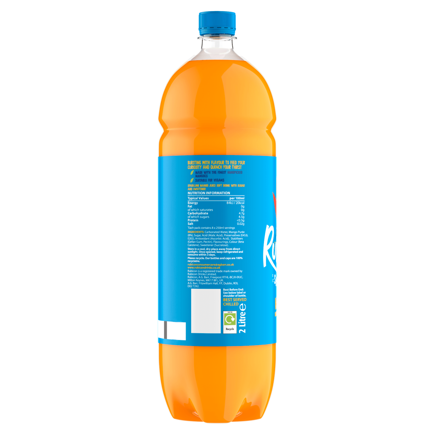 Rubicon Sparkling Mango Juice Soft Drink 2L - UK Food & Drink - 5000382033066